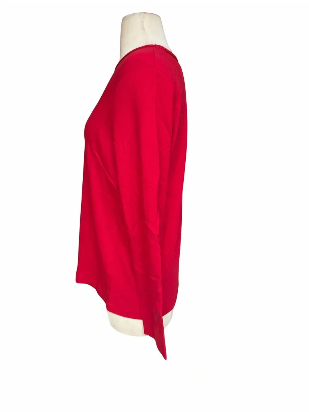 NWT Lands' End 100% Cotton Rich Red Knit Sleep Crew Top‎